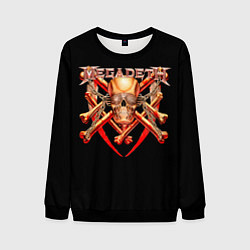 Свитшот мужской Megadeth: Gold Skull, цвет: 3D-черный
