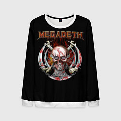 Свитшот мужской Megadeth: Skull in chains, цвет: 3D-белый