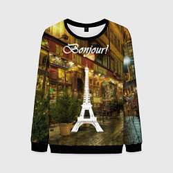 Свитшот мужской Bonjour - Paris, цвет: 3D-черный
