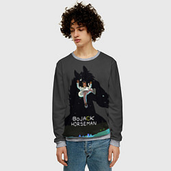 Свитшот мужской Bojack Horseman, цвет: 3D-меланж — фото 2