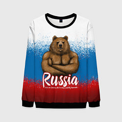 Свитшот мужской Russian Bear, цвет: 3D-черный