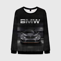 Свитшот мужской BMW серебро, цвет: 3D-черный