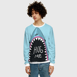 Свитшот мужской Shark: Hug me, цвет: 3D-белый — фото 2