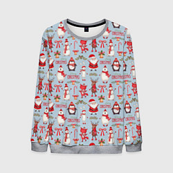Свитшот мужской Рождественская Милота, цвет: 3D-меланж
