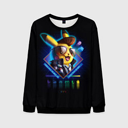Свитшот мужской Retro Pikachu, цвет: 3D-черный