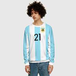 Свитшот мужской Сборная Аргентины: Диабола ЧМ-2018, цвет: 3D-белый — фото 2