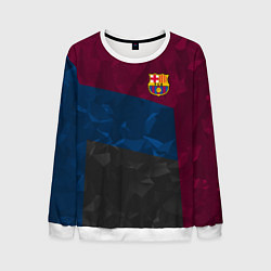 Свитшот мужской FC Barcelona: Dark polygons, цвет: 3D-белый