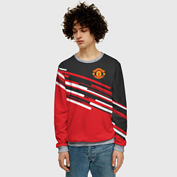 Свитшот мужской Man UTD FC: Sport Line 2018, цвет: 3D-меланж — фото 2