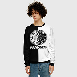 Свитшот мужской Ramones B&W, цвет: 3D-черный — фото 2
