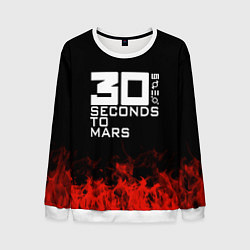 Свитшот мужской 30 Seconds to Mars: Red Flame, цвет: 3D-белый