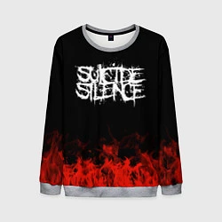 Свитшот мужской Suicide Silence: Red Flame, цвет: 3D-меланж