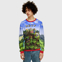 Свитшот мужской Майнкрафт: Пётр, цвет: 3D-красный — фото 2