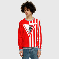 Свитшот мужской Красно-белый воин, цвет: 3D-меланж — фото 2