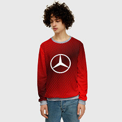 Свитшот мужской Mercedes: Red Carbon, цвет: 3D-меланж — фото 2