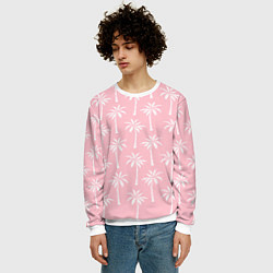 Свитшот мужской Розовые тропики, цвет: 3D-белый — фото 2