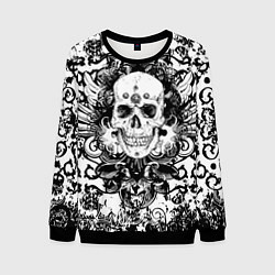 Свитшот мужской Grunge Skull, цвет: 3D-черный