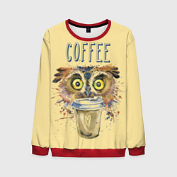 Свитшот мужской Owls like coffee, цвет: 3D-красный