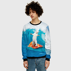 Свитшот мужской Кот-серфер, цвет: 3D-черный — фото 2