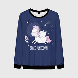 Свитшот мужской Space unicorn, цвет: 3D-черный