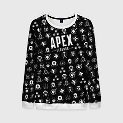 Свитшот мужской Apex Legends: Black Pattern, цвет: 3D-белый