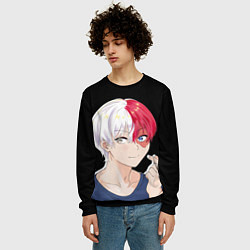 Свитшот мужской Романтичный Шото Тодороки, цвет: 3D-черный — фото 2