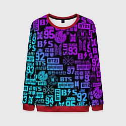 Свитшот мужской BTS Logos, цвет: 3D-красный