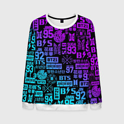 Свитшот мужской BTS Logos, цвет: 3D-белый