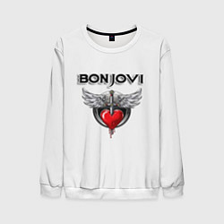 Свитшот мужской Bon Jovi, цвет: 3D-белый