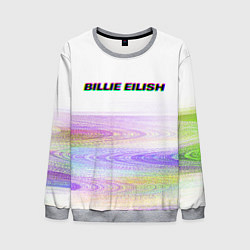 Свитшот мужской BILLIE EILISH: White Glitch, цвет: 3D-меланж