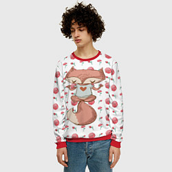 Свитшот мужской Спокойная лисичка, цвет: 3D-красный — фото 2