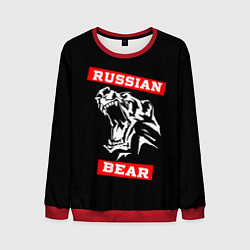 Свитшот мужской RUSSIAN BEAR - WILD POWER, цвет: 3D-красный
