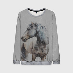 Свитшот мужской Лошадь, цвет: 3D-меланж