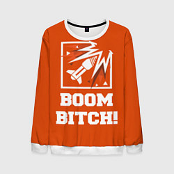 Свитшот мужской Boom Bitch!, цвет: 3D-белый