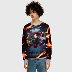 Свитшот мужской KIMETSU NO YAIBA, цвет: 3D-меланж — фото 2