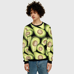Свитшот мужской Avocado background, цвет: 3D-черный — фото 2