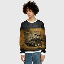 Свитшот мужской Tanks are not afraid mud, цвет: 3D-белый — фото 2