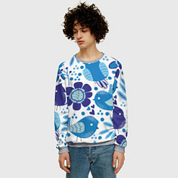 Свитшот мужской Воробушки, цвет: 3D-меланж — фото 2