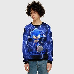 Свитшот мужской SONIC, цвет: 3D-черный — фото 2