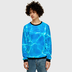 Свитшот мужской Вода, цвет: 3D-черный — фото 2