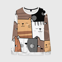 Свитшот мужской Котейки, цвет: 3D-белый