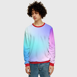 Свитшот мужской Небесно голубой градиентный, цвет: 3D-красный — фото 2