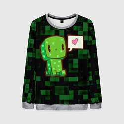 Свитшот мужской Minecraft Creeper, цвет: 3D-меланж