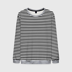 Свитшот мужской В ЧЕРНО-БЕЛУЮ ПОЛОСКУ, цвет: 3D-меланж