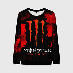 Мужской свитшот Red grunge monster energy