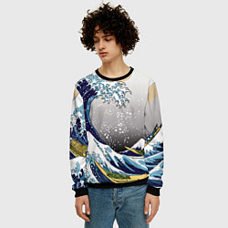 Свитшот мужской The great wave off kanagawa, цвет: 3D-черный — фото 2