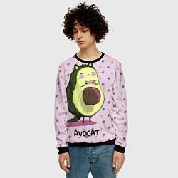 Свитшот мужской Авокадо Кот, цвет: 3D-черный — фото 2
