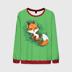 Свитшот мужской Удачливый лис, цвет: 3D-красный