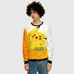 Свитшот мужской Pikachu Pika Pika, цвет: 3D-черный — фото 2
