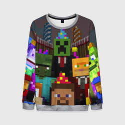 Свитшот мужской Minecraft - characters - video game, цвет: 3D-меланж
