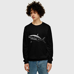 Свитшот мужской Акула, цвет: 3D-черный — фото 2